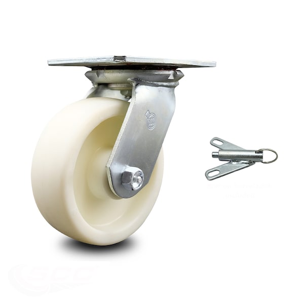 6 Inch Heavy Duty Nylon Caster with Ball Bearing and Swivel Lock